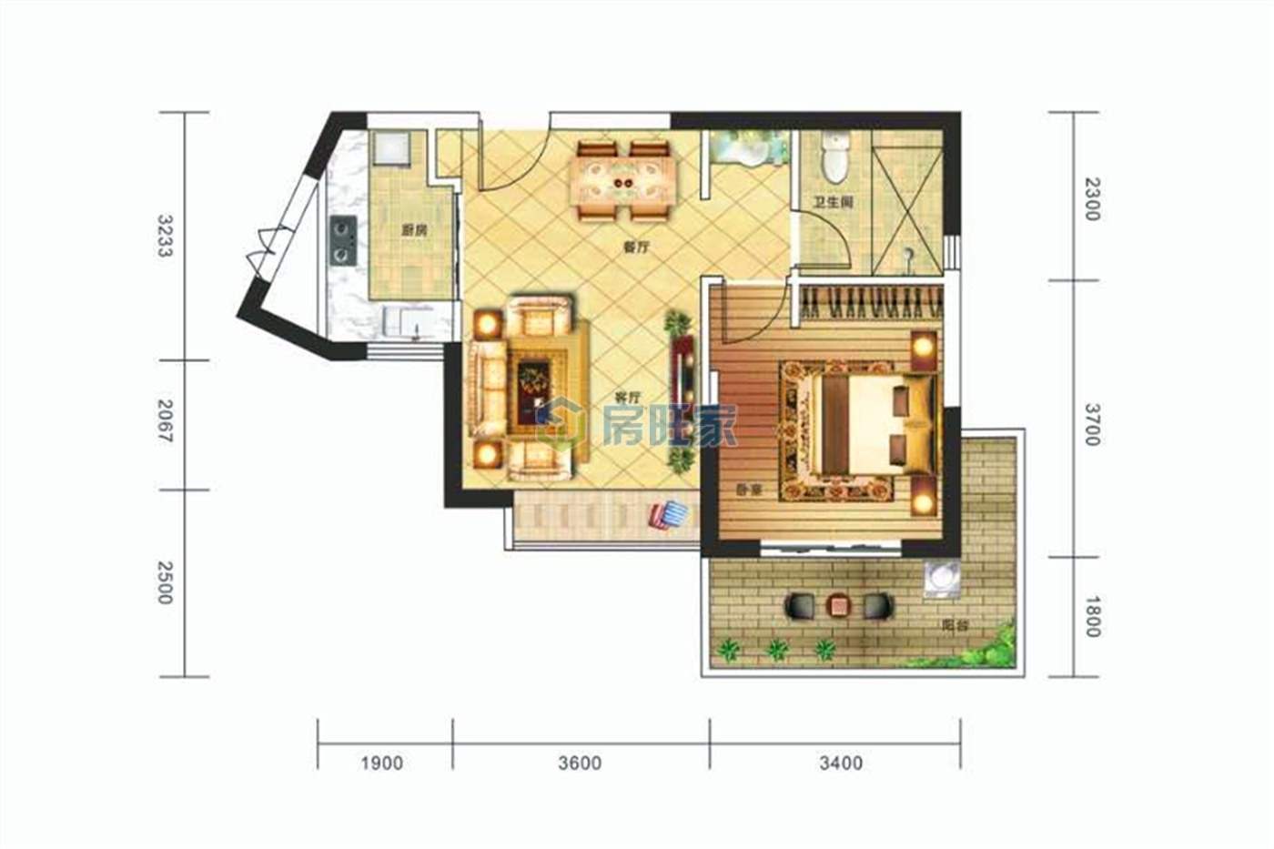 兆南熙园建面63平户型