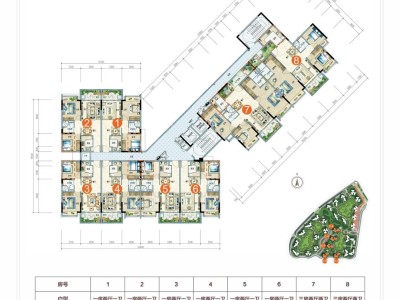 富力悦海湾C-5#~C-9#标准层户型图