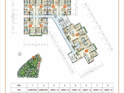 富力悦海湾A-10#标准层户型图